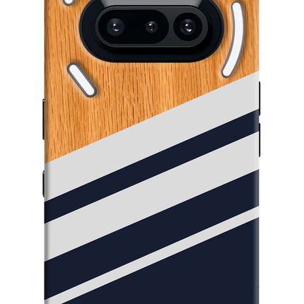 Blue and white wooden Nothing Phone 3A Hard Case Back Cover by Casekaro