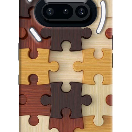 Wooden Puzzle Nothing Phone 3A Hard Case Back Cover by Casekaro