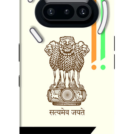 Satyamev Jayate Brown Logo Nothing Phone 3A Hard Case Back Cover by Casekaro