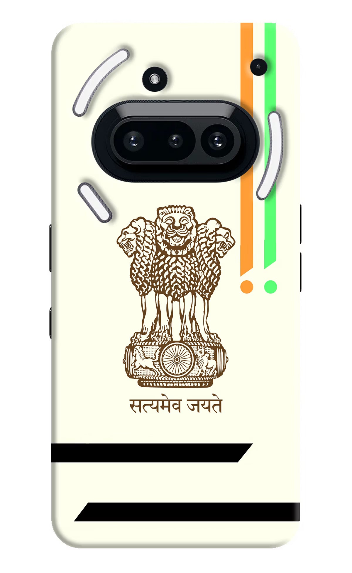 Satyamev Jayate Brown Logo Nothing Phone 3A Hard Case Back Cover by Casekaro
