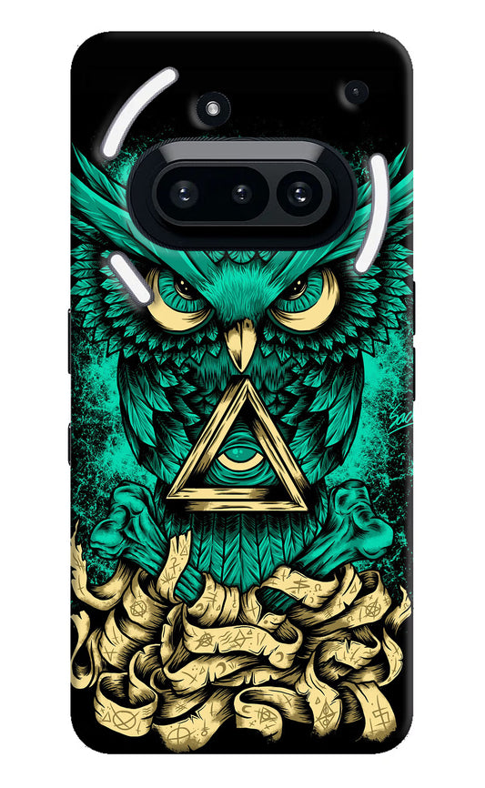 Green Owl Nothing Phone 3A Hard Case Back Cover by Casekaro