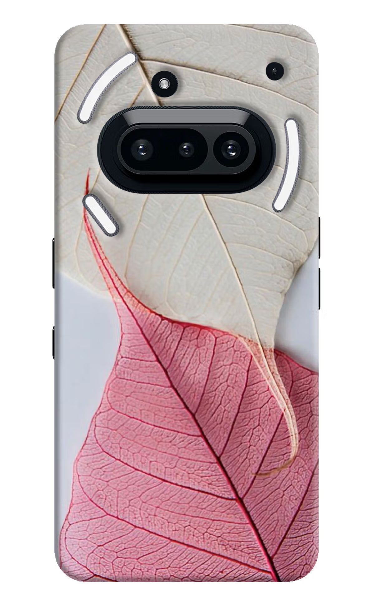 White Pink Leaf Nothing Phone 3A Hard Case Back Cover by Casekaro