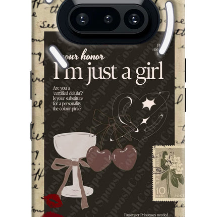I am just a girl Nothing Phone 3A Hard Case Back Cover by Casekaro