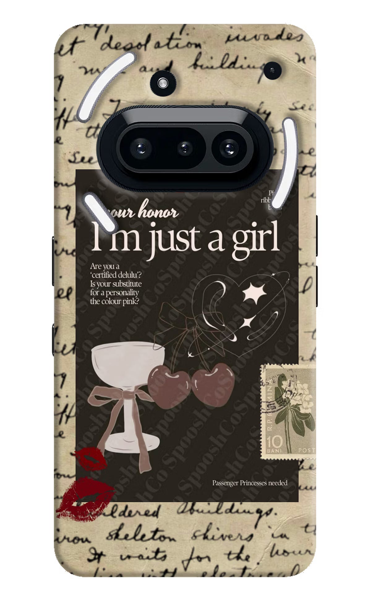 I am just a girl Nothing Phone 3A Hard Case Back Cover by Casekaro