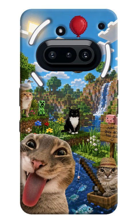 Minecraft Cat Chaos Nothing Phone 3A Back Cover