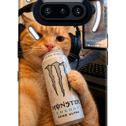Gamer Cat Energy Nothing Phone 3A Hard Case Back Cover by Casekaro