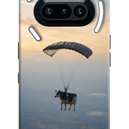 Skydiving Cow Nothing Phone 3A Hard Case Back Cover by Casekaro