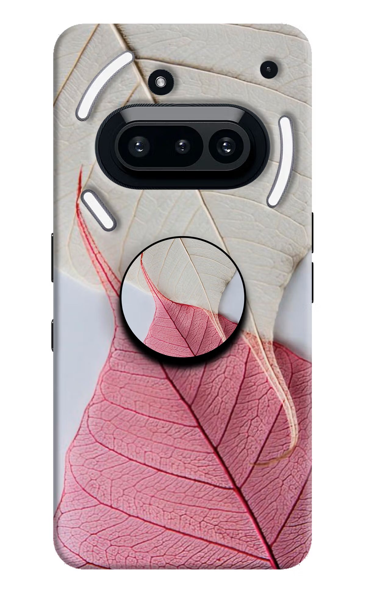 White Pink Leaf Nothing Phone 3A Pop Case by Casekaro