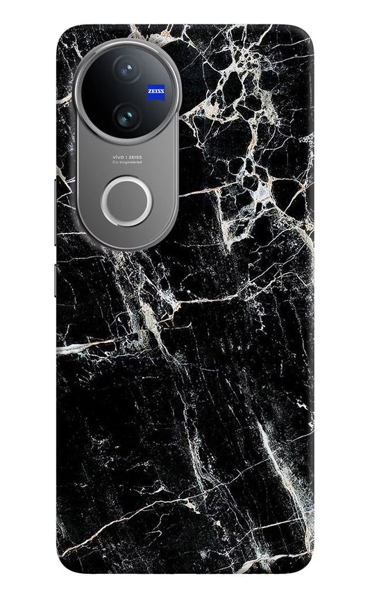 Black Marble Texture Vivo V50 5G Hard Case Back Cover by Casekaro
