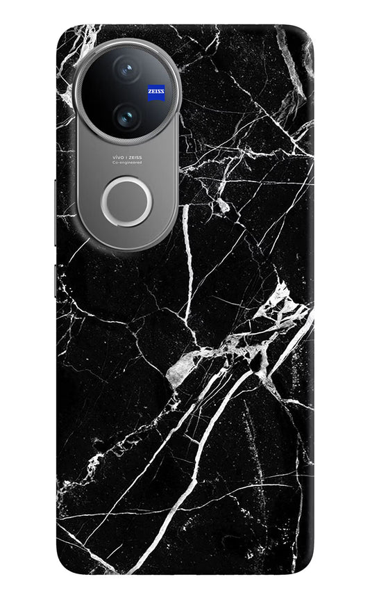 Black Marble Pattern Vivo V50 5G Hard Case Back Cover by Casekaro