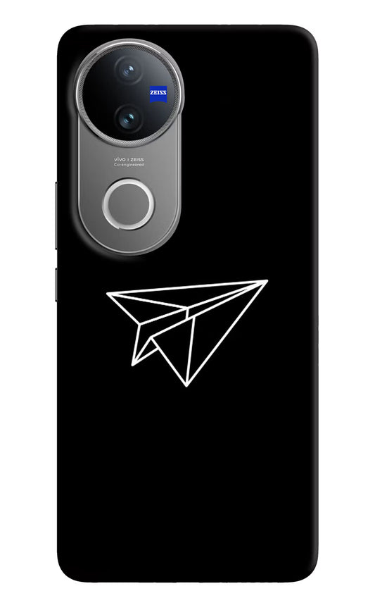 Paper Plane White Vivo V50 5G Hard Case Back Cover by Casekaro