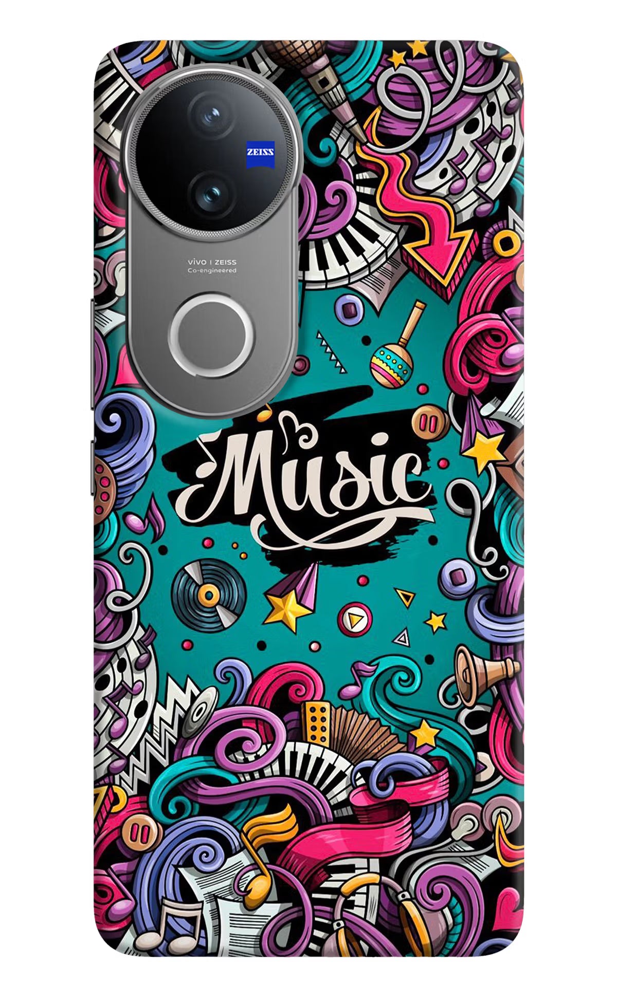 Music Graffiti Vivo V50 5G Hard Case Back Cover by Casekaro