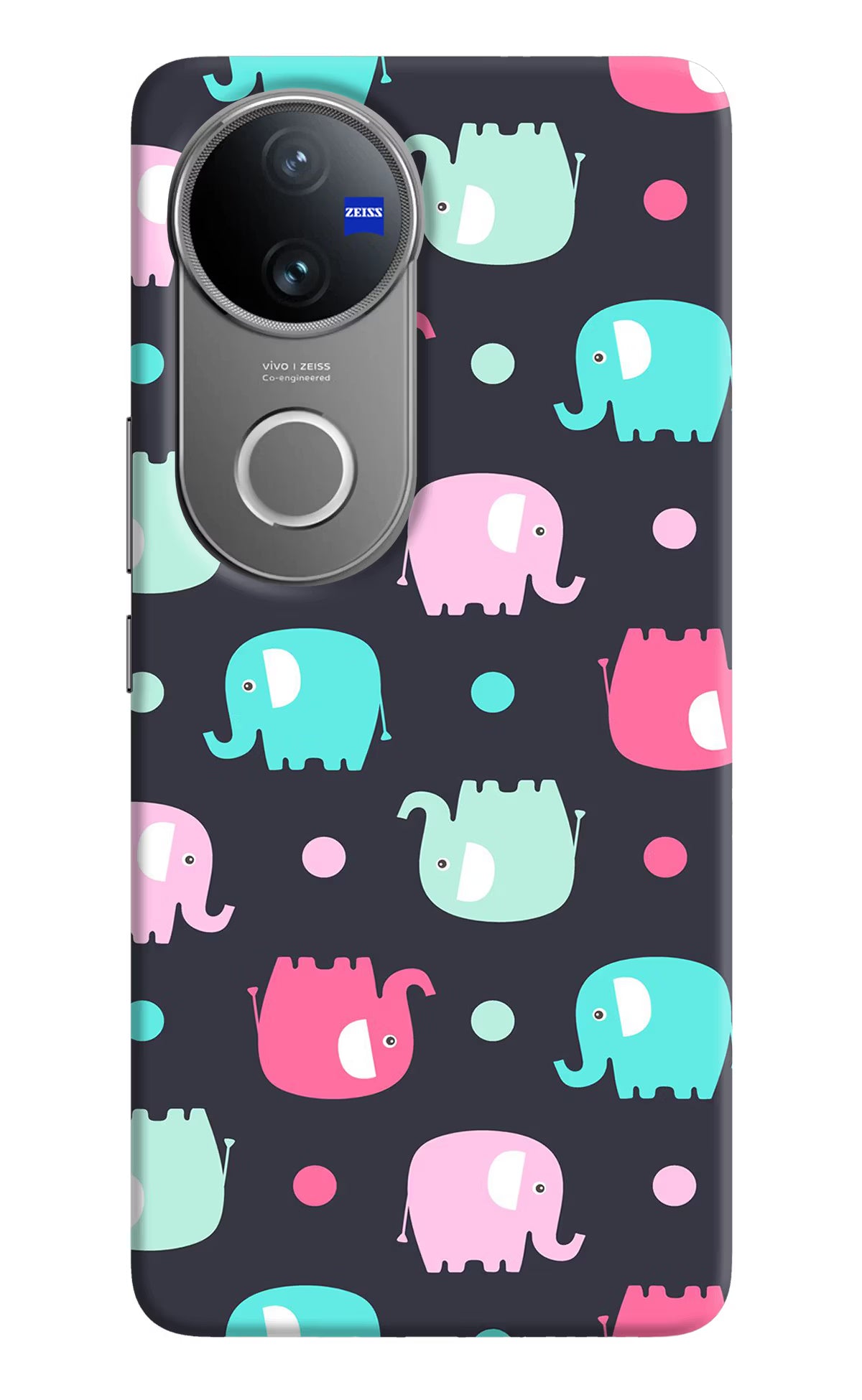 Elephants Vivo V50 5G Hard Case Back Cover by Casekaro
