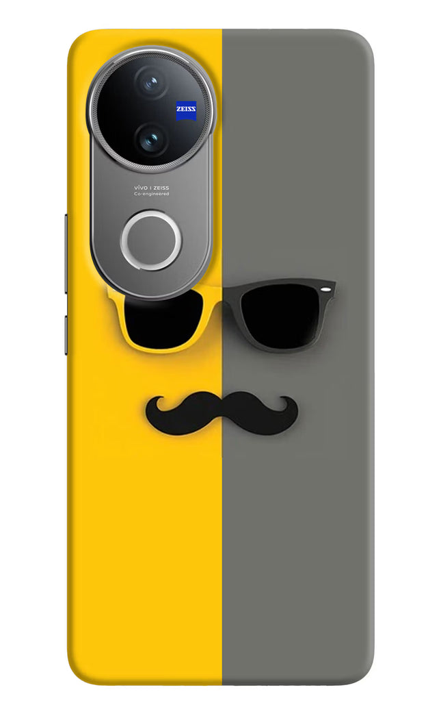 Sunglasses with Mustache Vivo V50 5G Hard Case Back Cover by Casekaro