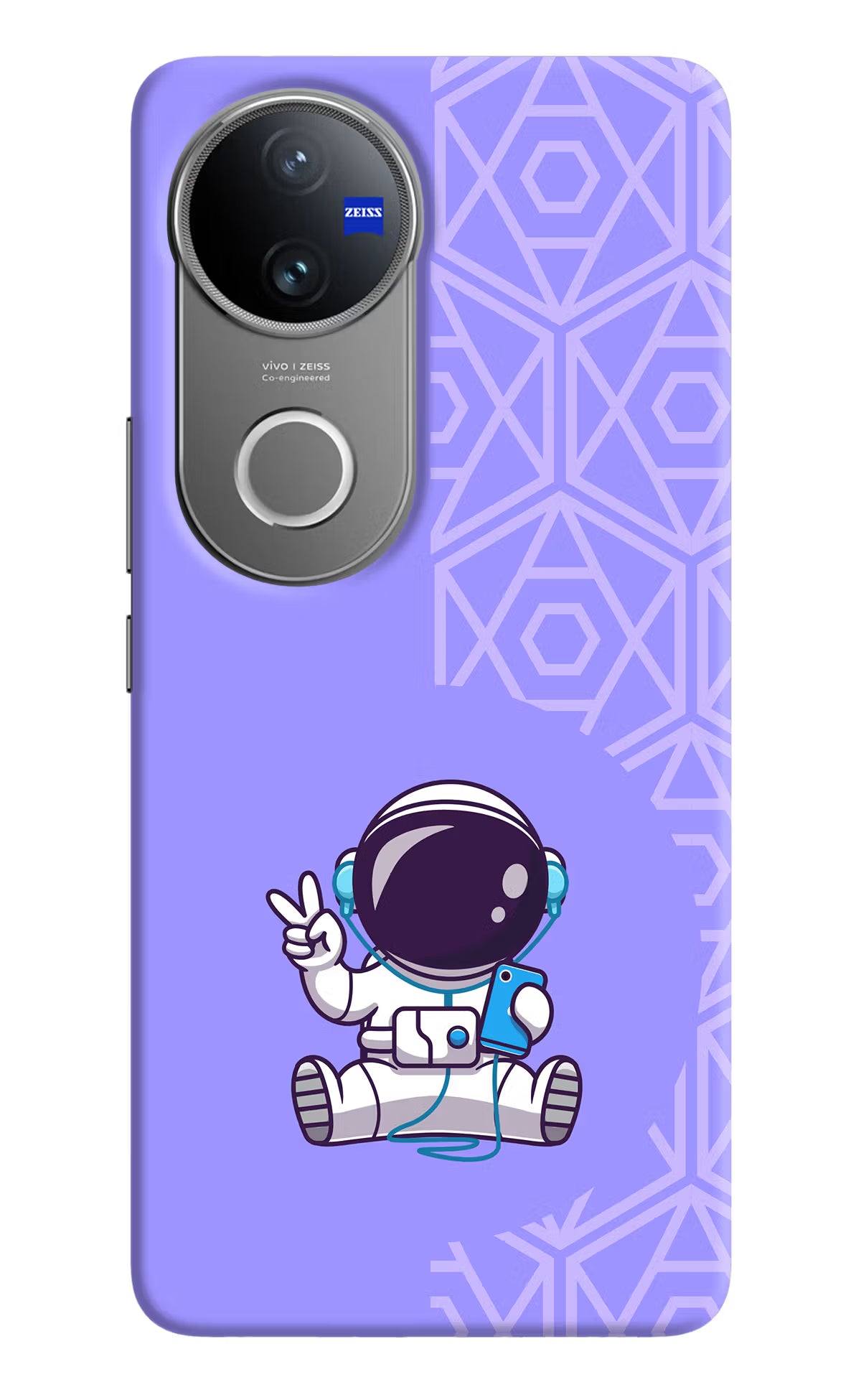 Cute Astronaut Chilling Vivo V50 5G Hard Case Back Cover by Casekaro