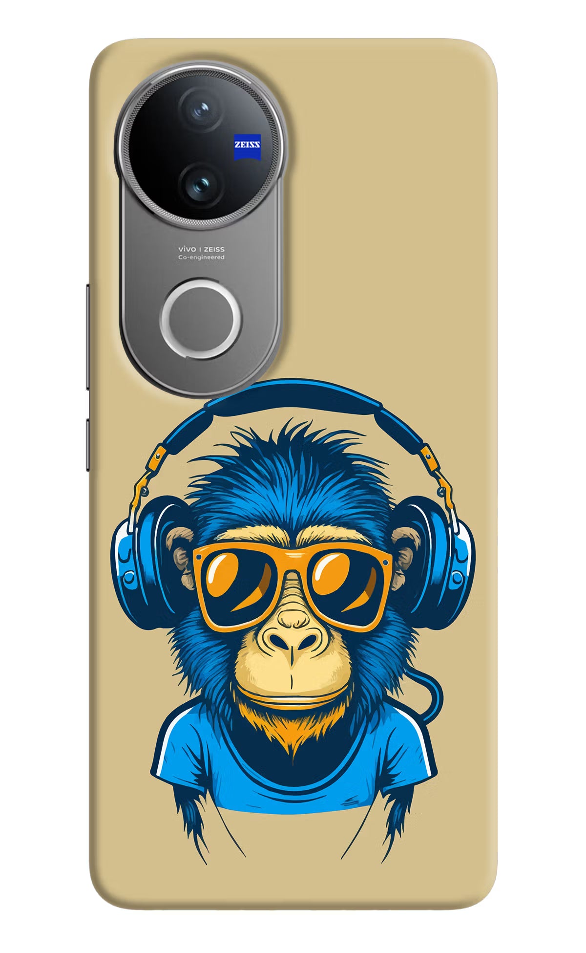 Monkey Headphone Vivo V50 5G Hard Case Back Cover by Casekaro