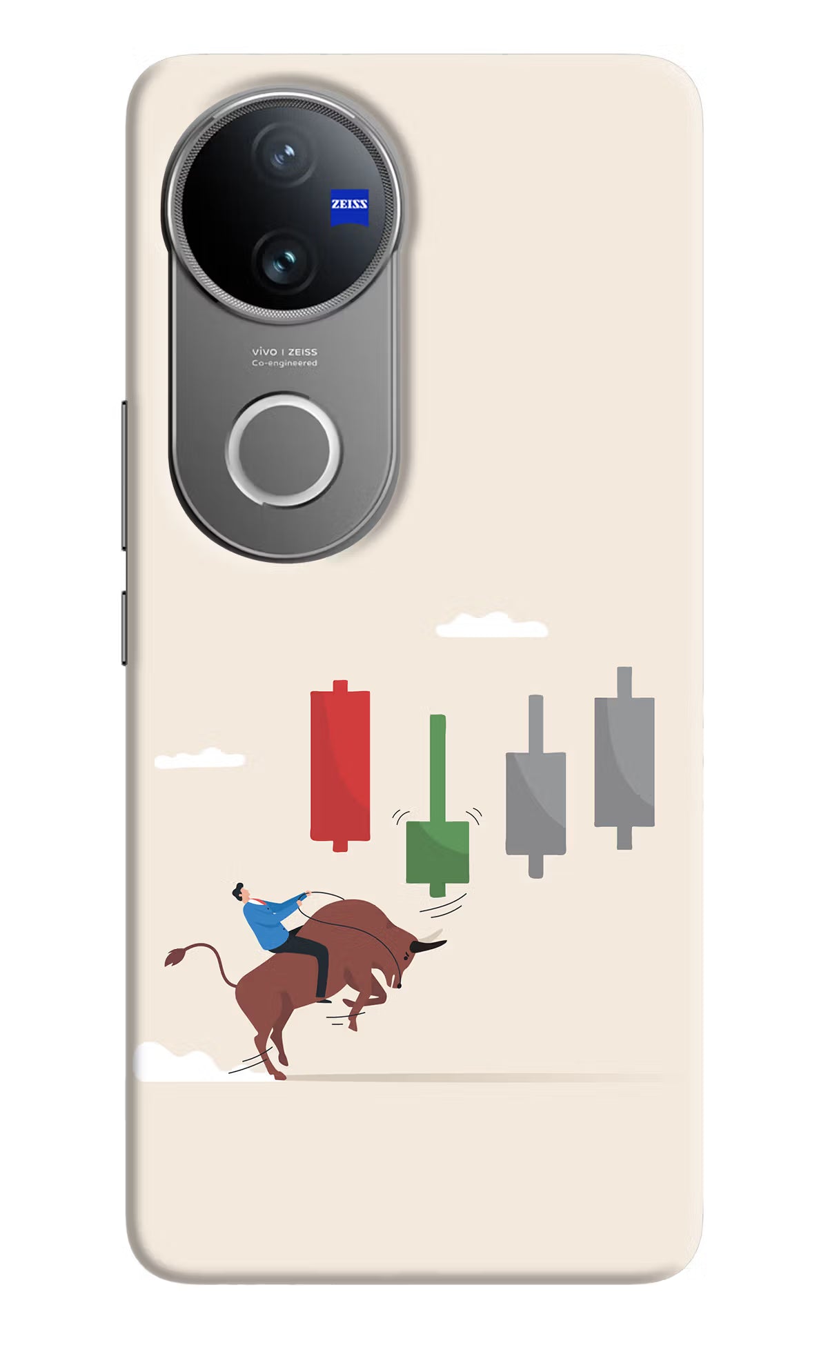 Bull Trading Momentum Vivo V50 5G Hard Case Back Cover by Casekaro