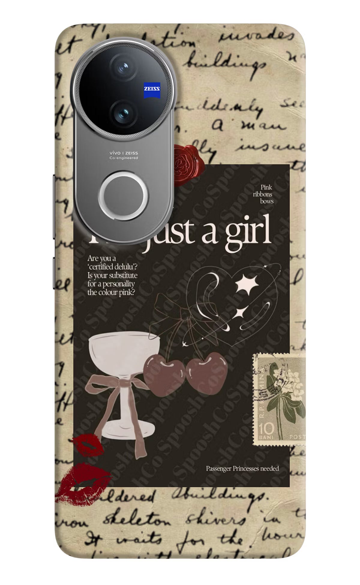 I am just a girl Vivo V50 5G Hard Case Back Cover by Casekaro