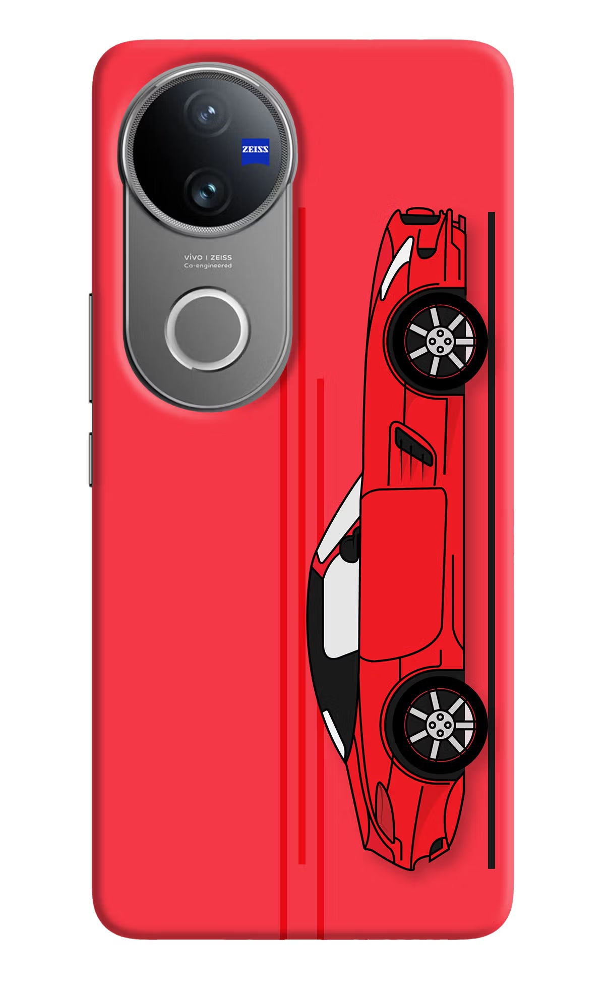Red Velocity Vivo V50 5G Hard Case Back Cover by Casekaro