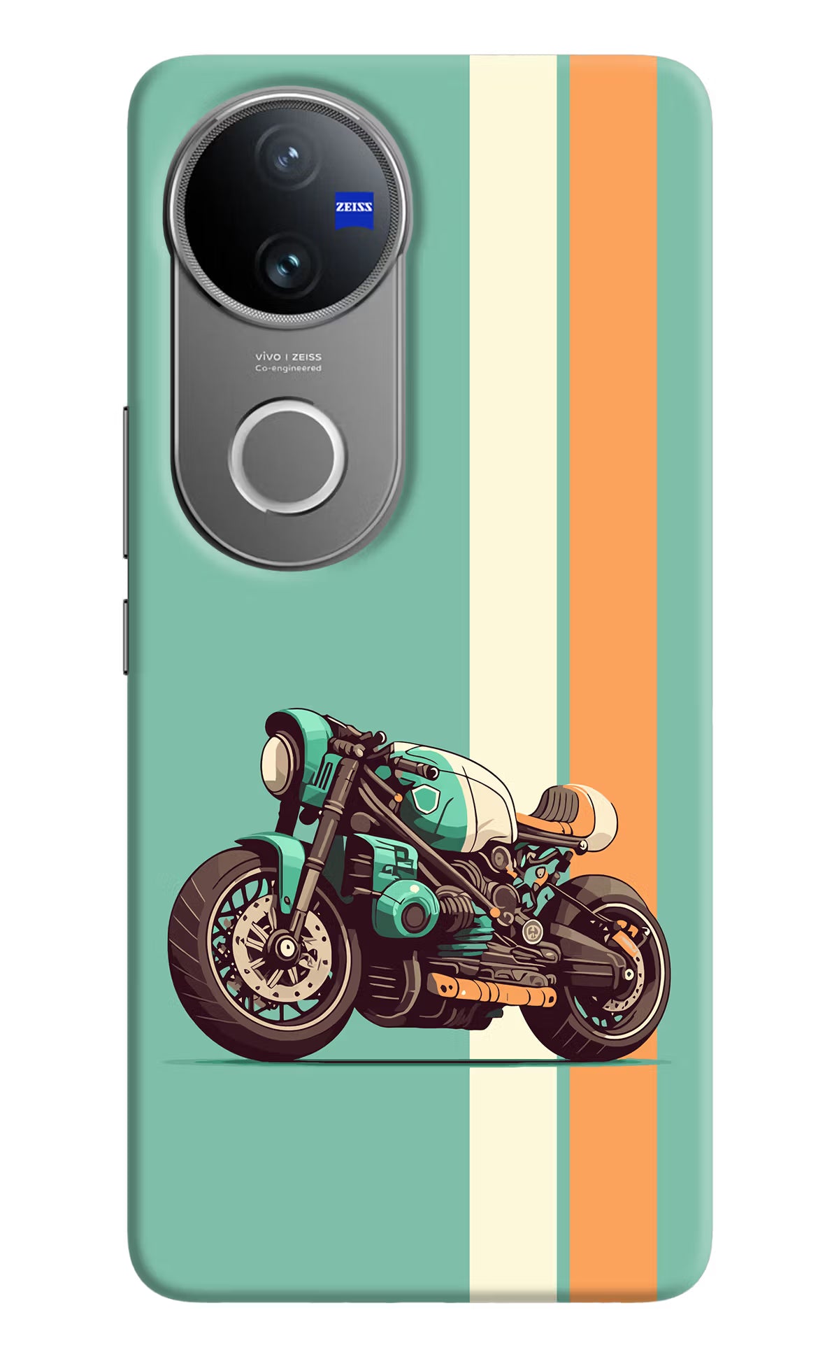 Striped Moto Drift Vivo V50 5G Hard Case Back Cover by Casekaro