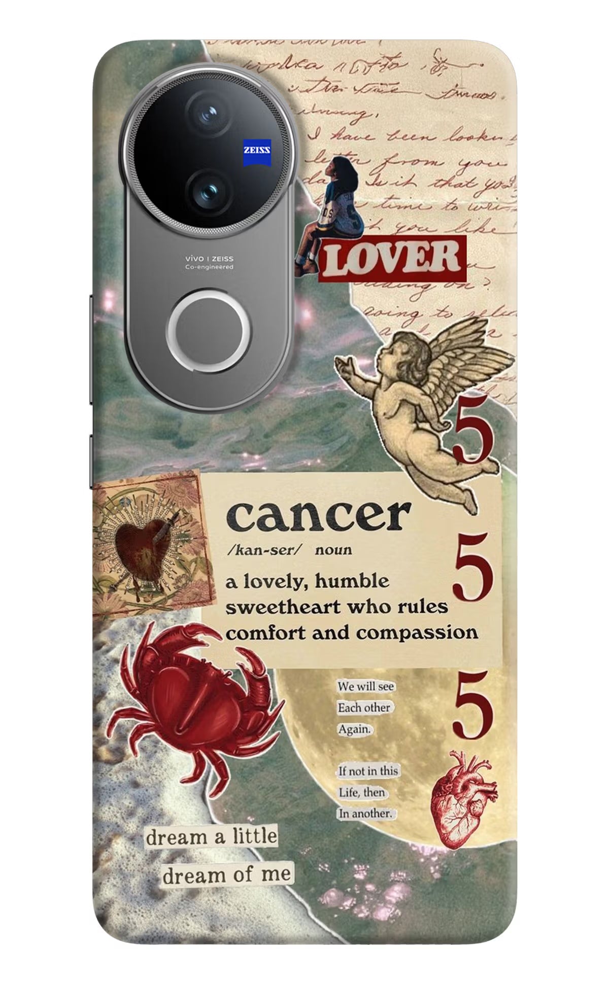 Cancer Zodiac Vivo V50 5G Hard Case Back Cover by Casekaro