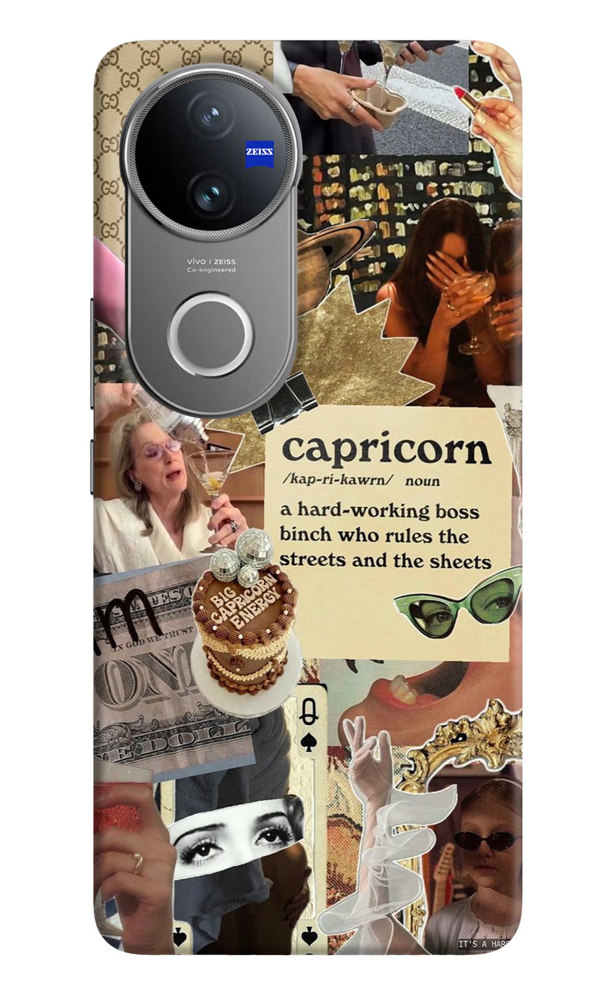 Capricorn Zodiac Vivo V50 5G Hard Case Back Cover by Casekaro