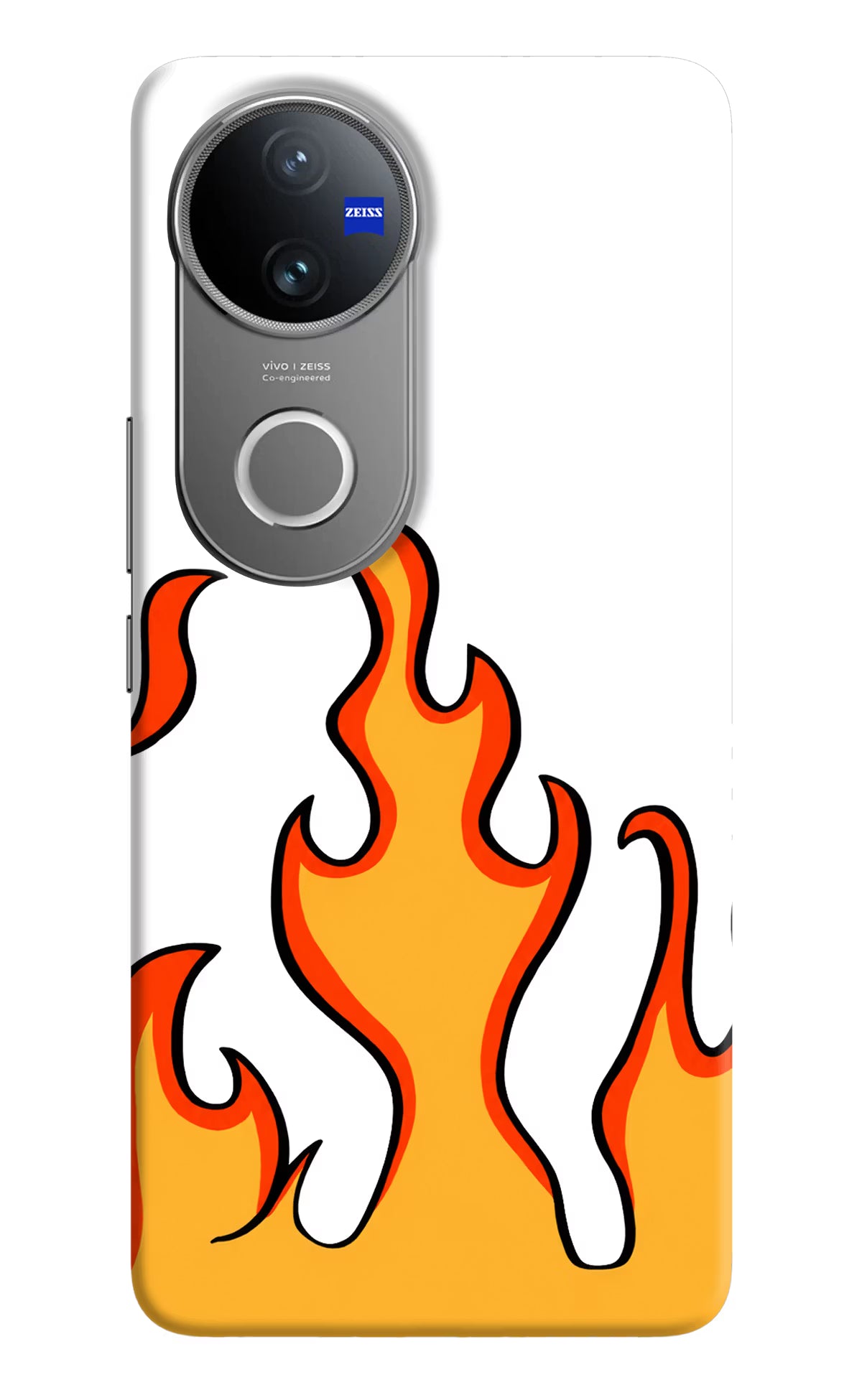 Fired Up – White Vivo V50 5G Hard Case Back Cover by Casekaro