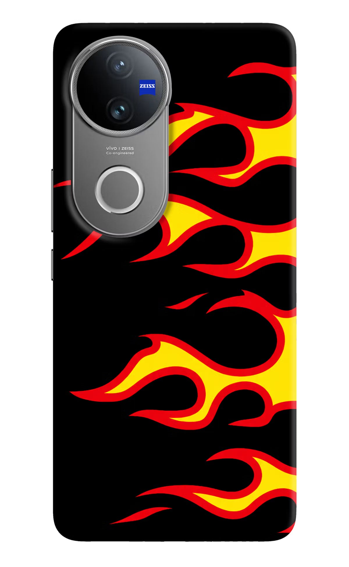 Side Sweep Flames Vivo V50 5G Hard Case Back Cover by Casekaro