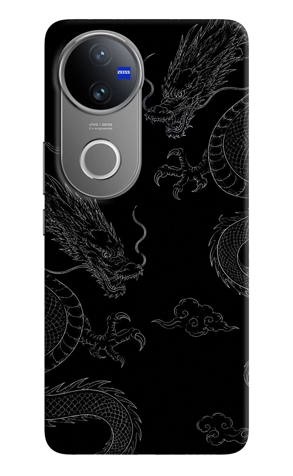 Twin Dragons Vivo V50 5G Hard Case Back Cover by Casekaro