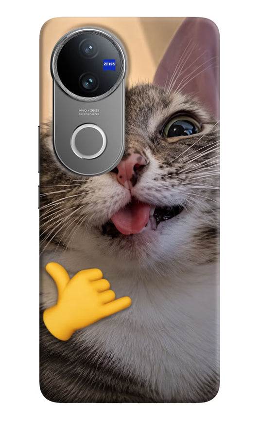 Silly Cat Call Vivo V50 5G Hard Case Back Cover by Casekaro