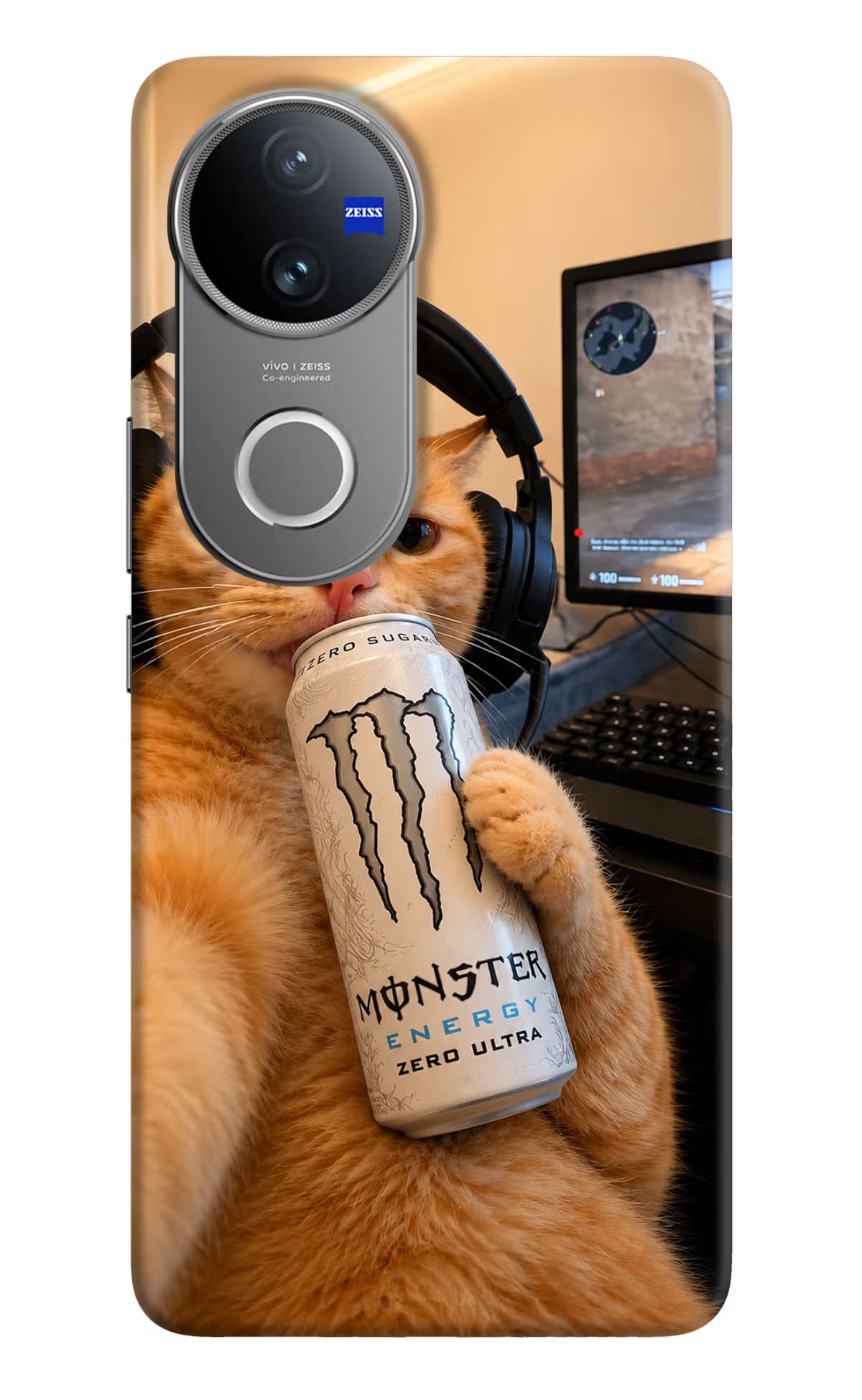 Gamer Cat Energy Vivo V50 5G Back Cover