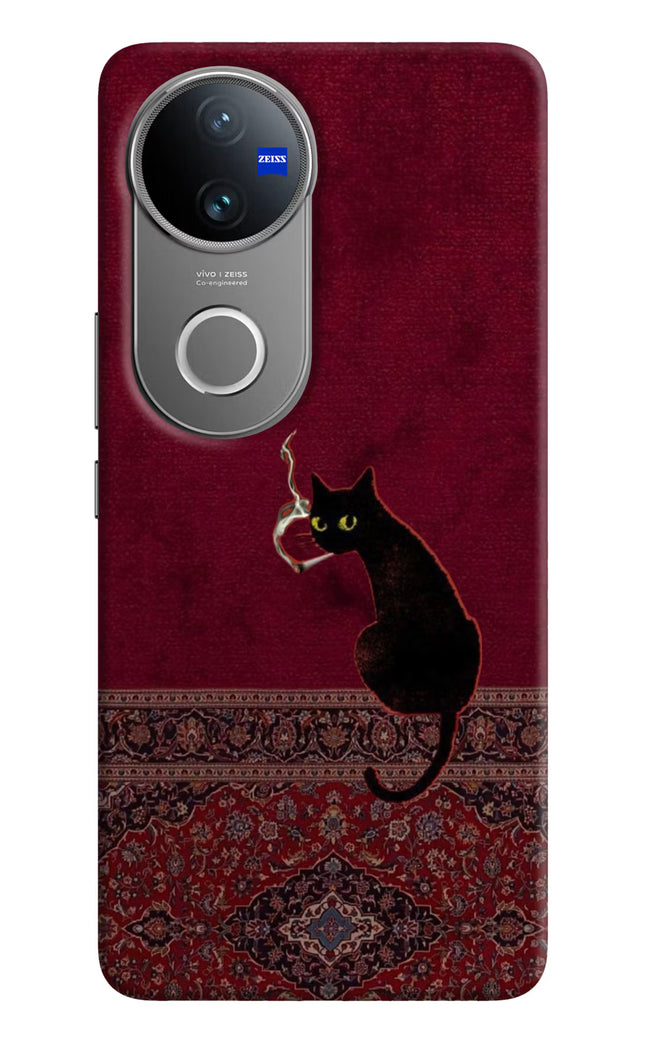 Midnight Cat Vivo V50 5G Hard Case Back Cover by Casekaro