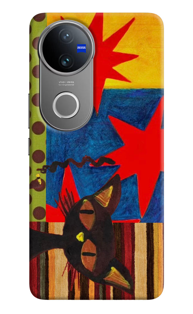 Pop Cat Vivo V50 5G Hard Case Back Cover by Casekaro