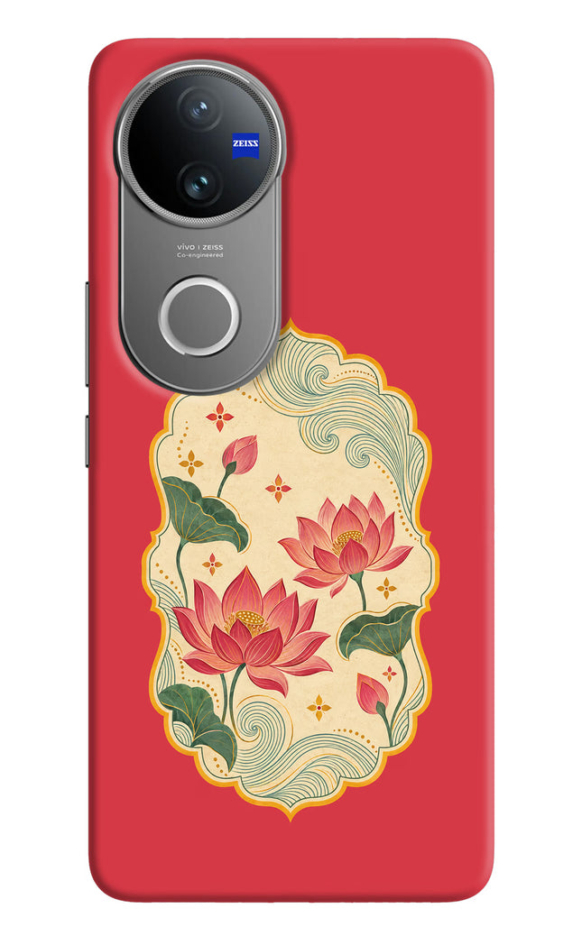 Pink Lotus Vivo V50 5G Hard Case Back Cover by Casekaro