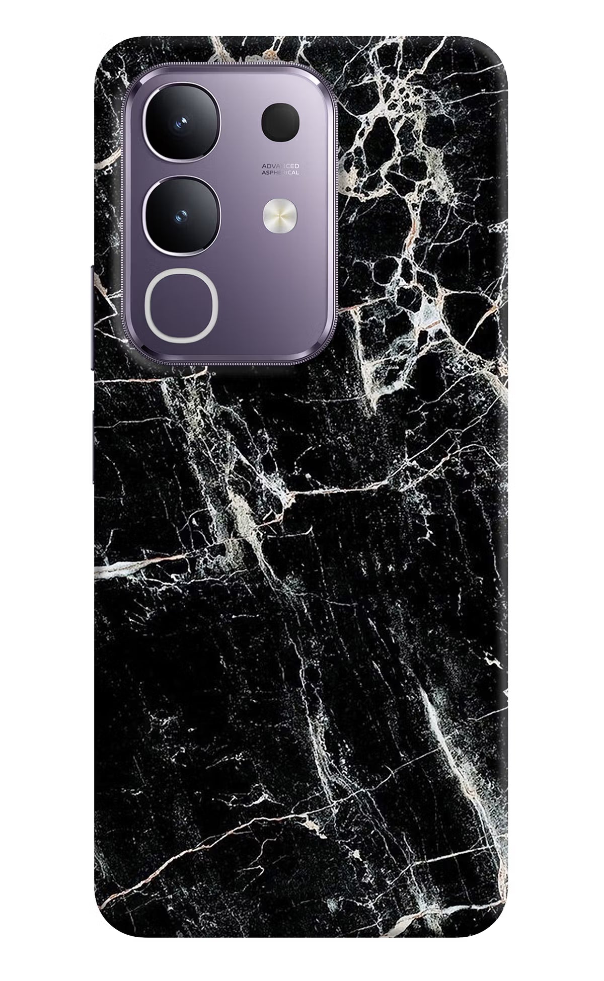Black Marble Texture Vivo T4x 5G Hard Case Back Cover by Casekaro