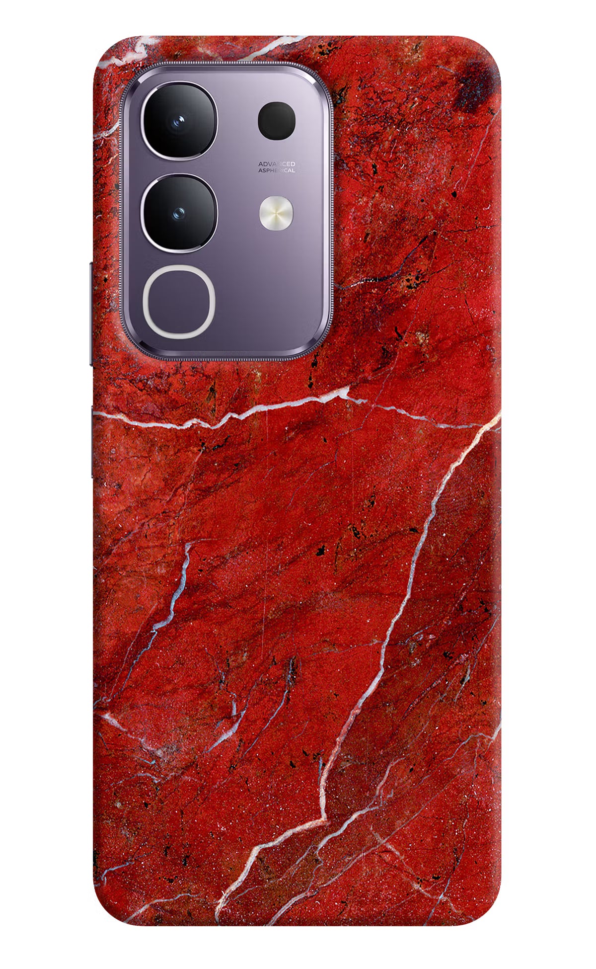 Red Marble Design Vivo T4x 5G Hard Case Back Cover by Casekaro