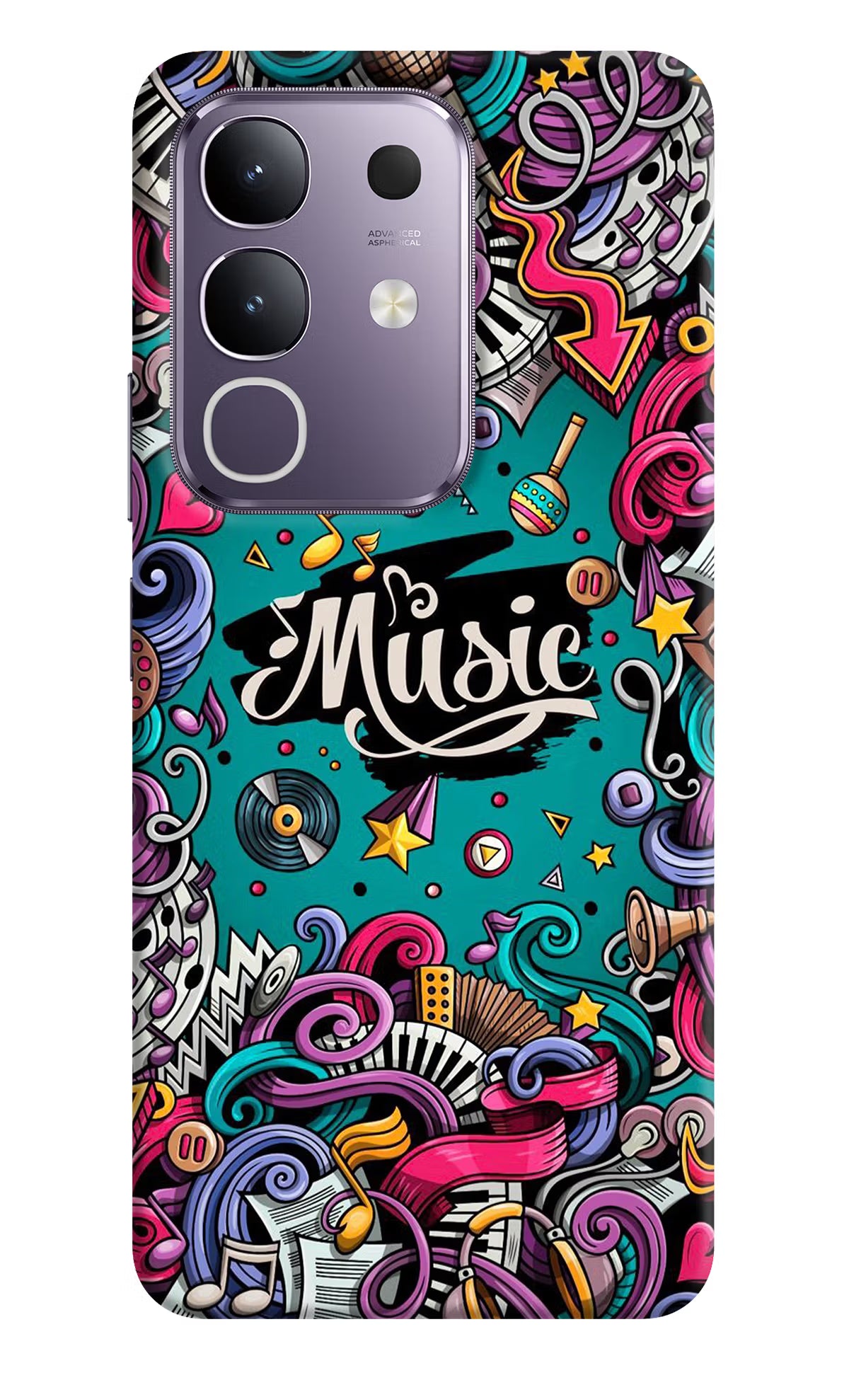 Music Graffiti Vivo T4x 5G Hard Case Back Cover by Casekaro