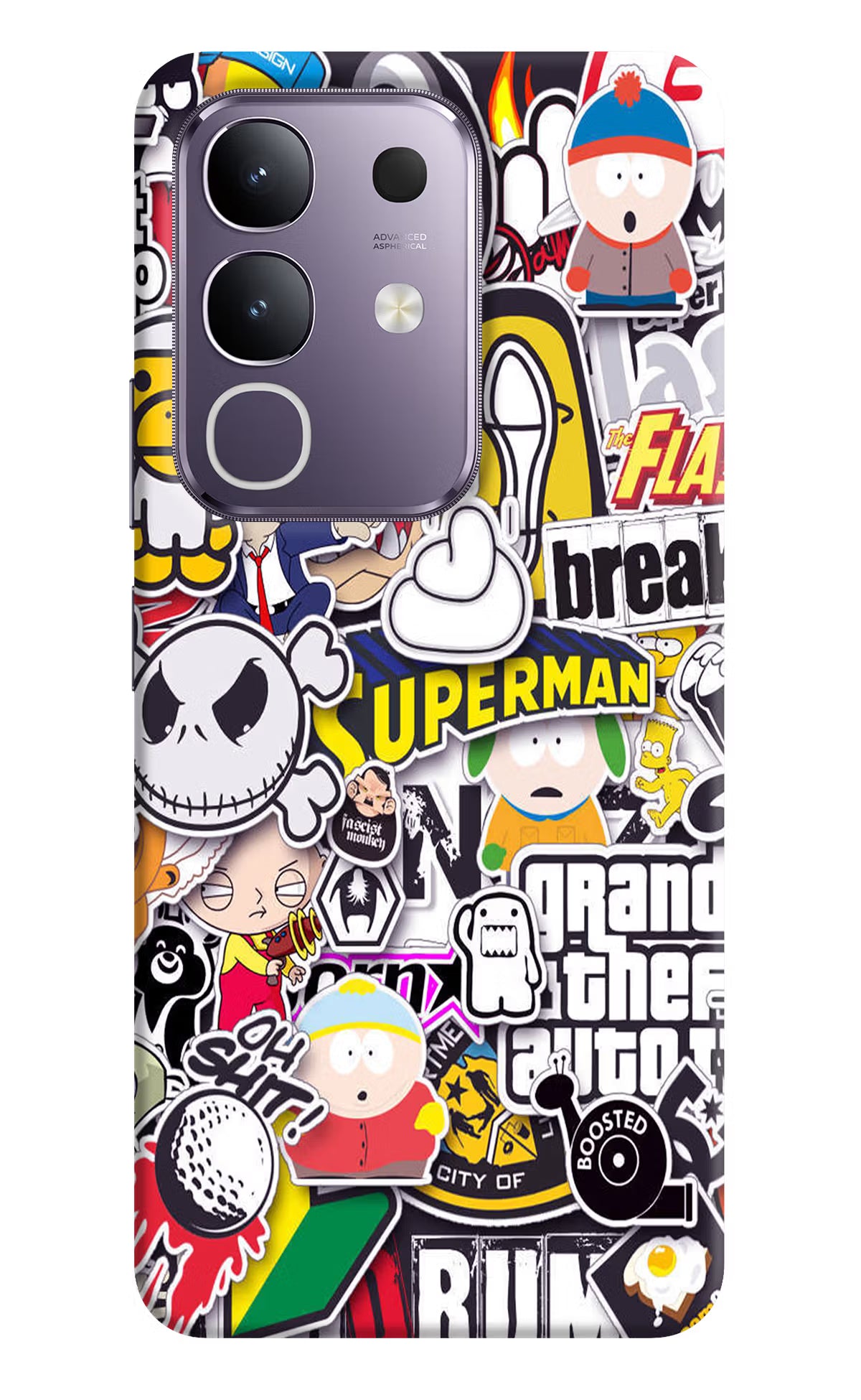 Sticker Bomb Vivo T4x 5G Hard Case Back Cover by Casekaro
