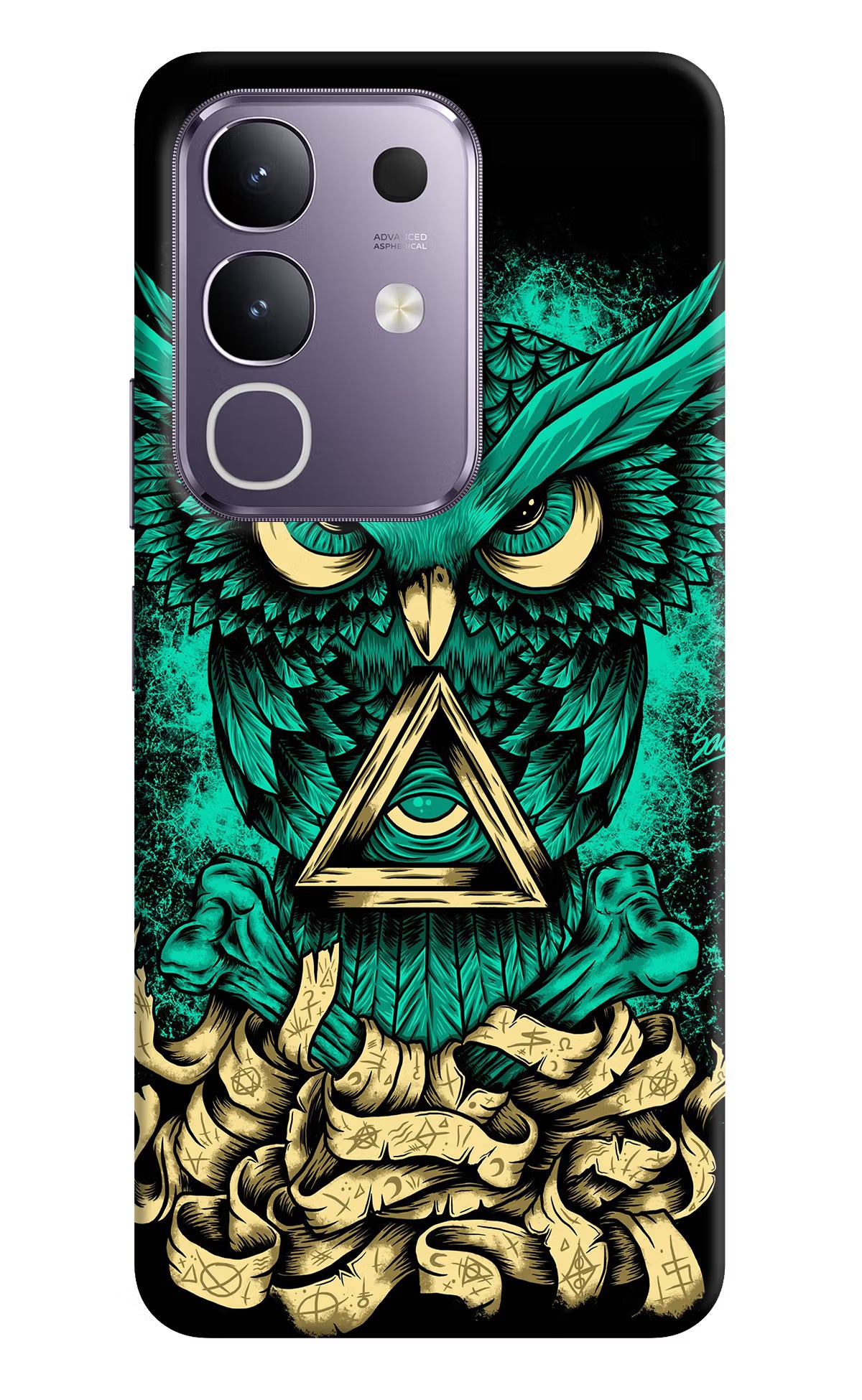 Green Owl Vivo T4x 5G Hard Case Back Cover by Casekaro