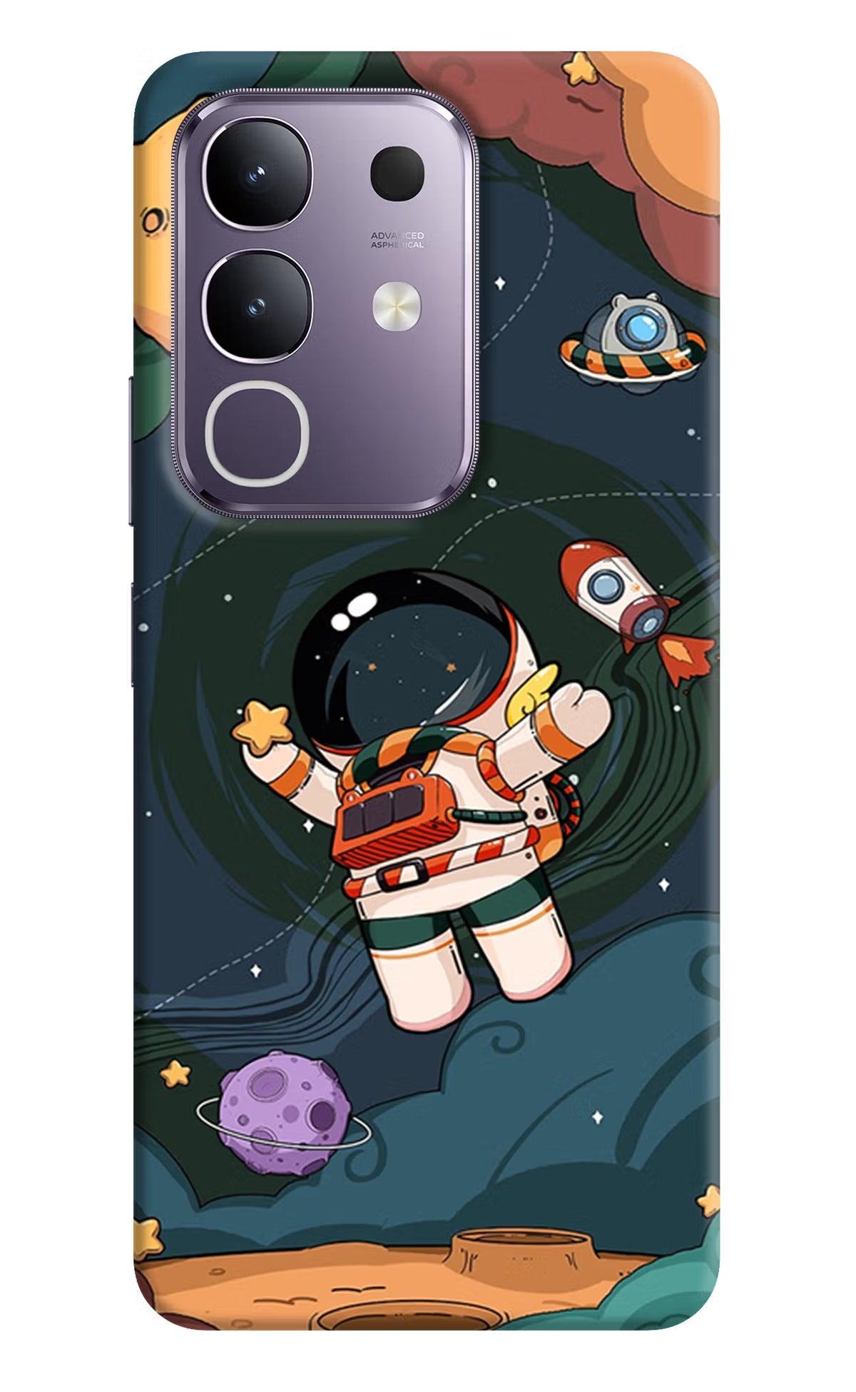 Cartoon Astronaut Vivo T4x 5G Hard Case Back Cover by Casekaro