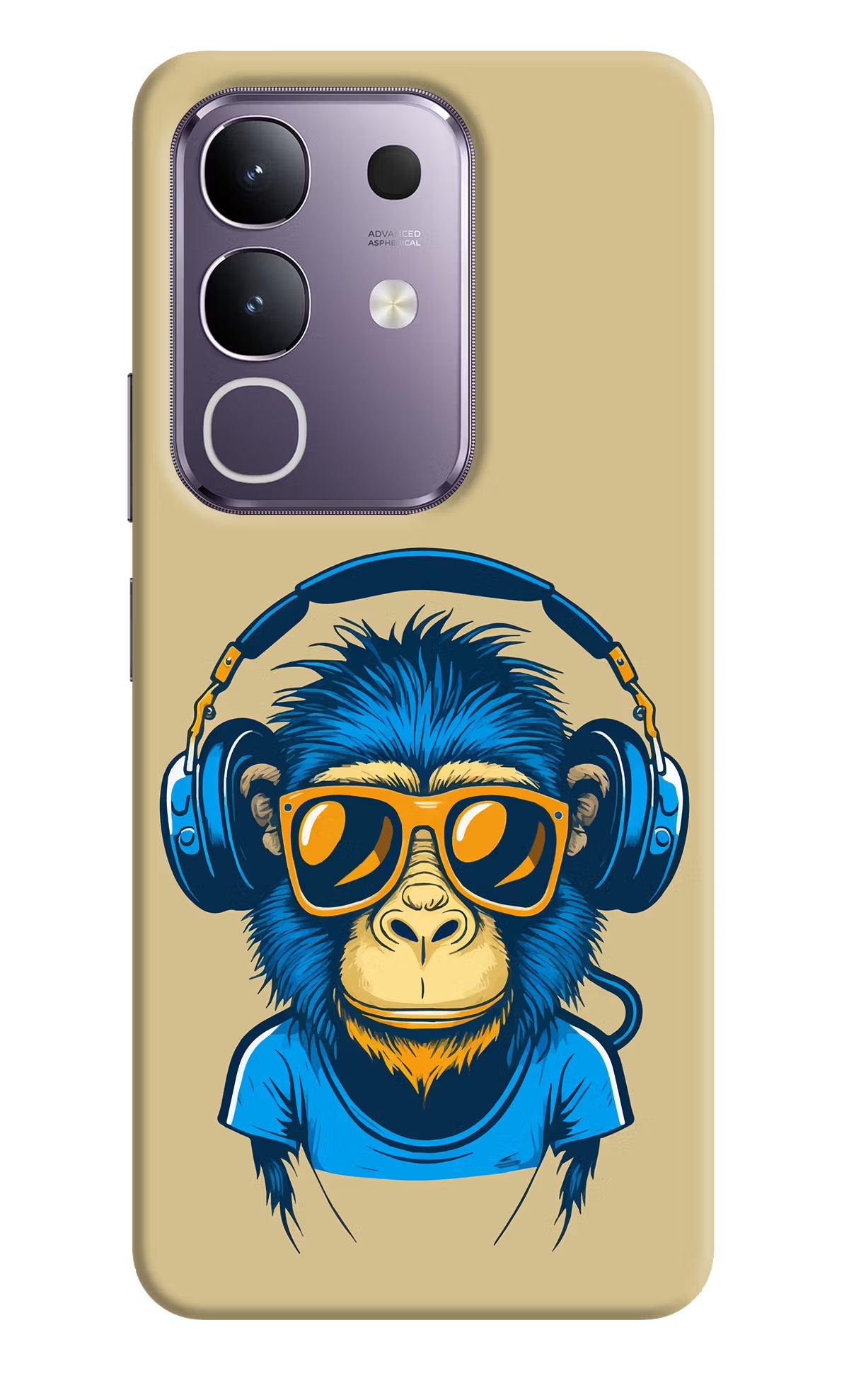 Monkey Headphone Vivo T4x 5G Hard Case Back Cover by Casekaro