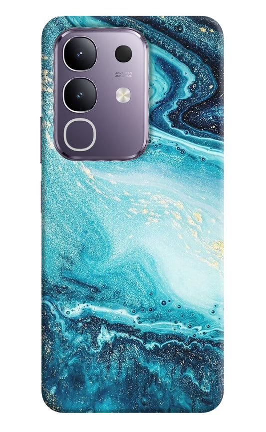 Blue Glitter Marble Vivo T4x 5G Hard Case Back Cover by Casekaro