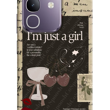 I am just a girl Vivo T4x 5G Hard Case Back Cover by Casekaro