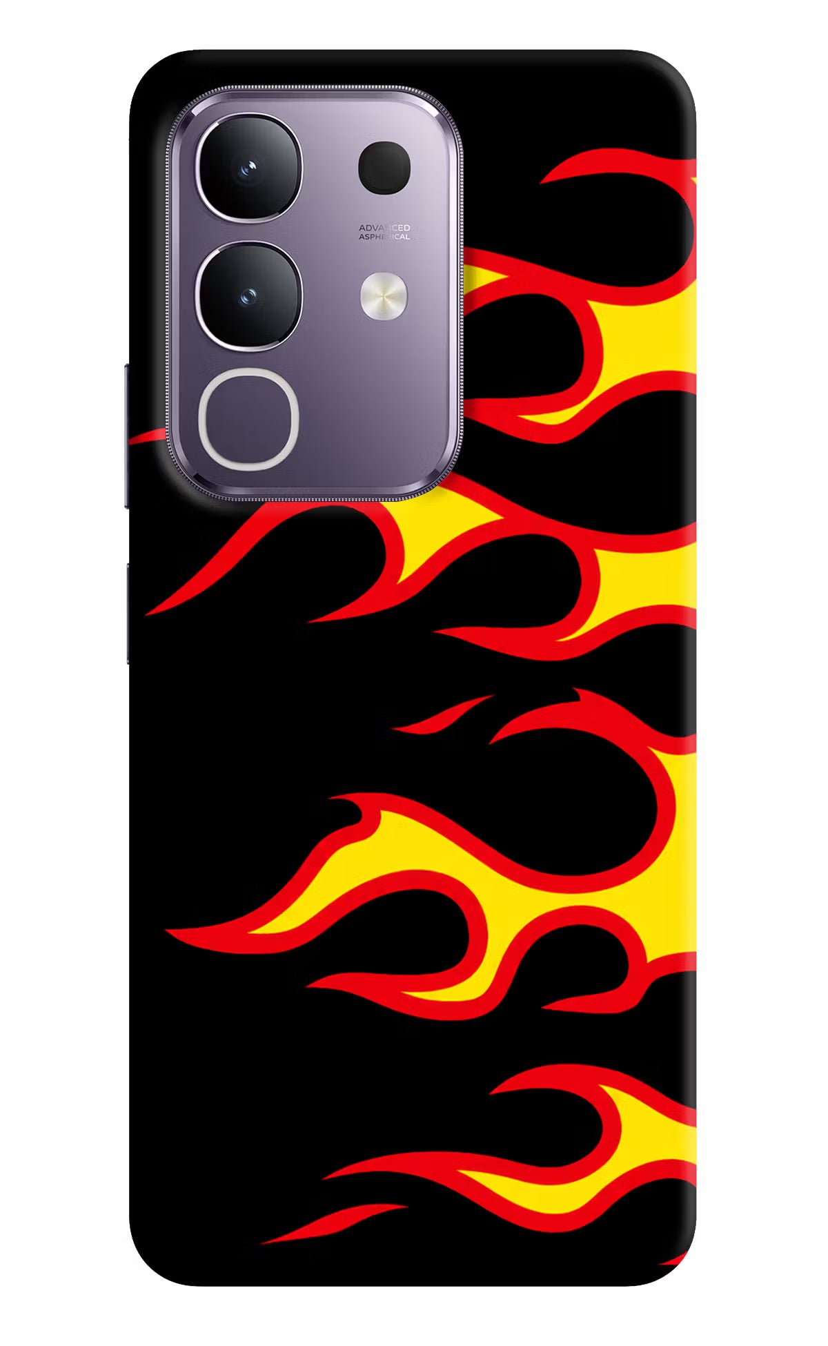 Side Sweep Flames Vivo T4x 5G Hard Case Back Cover by Casekaro