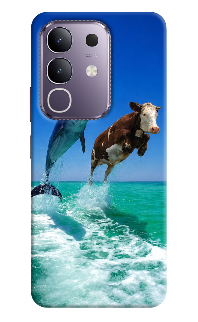 Dolphin vs Cow Vivo T4x 5G Hard Case Back Cover by Casekaro