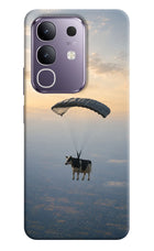 Skydiving Cow Vivo T4x 5G Hard Case Back Cover by Casekaro