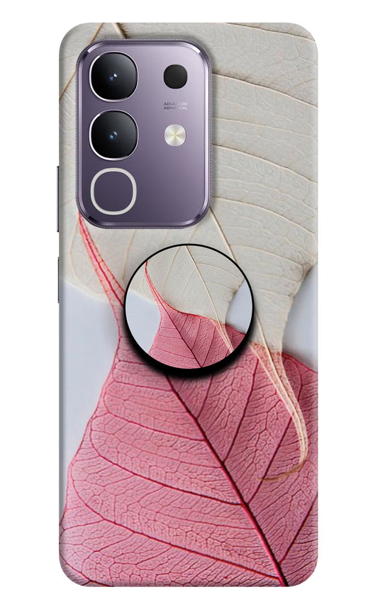 White Pink Leaf Vivo T4x 5G Pop Case by Casekaro