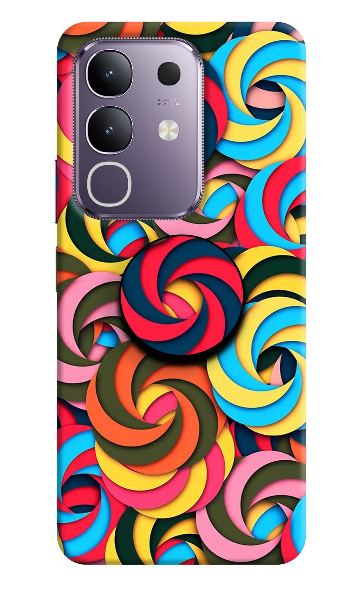 Spiral Pattern Vivo T4x 5G Pop Case by Casekaro