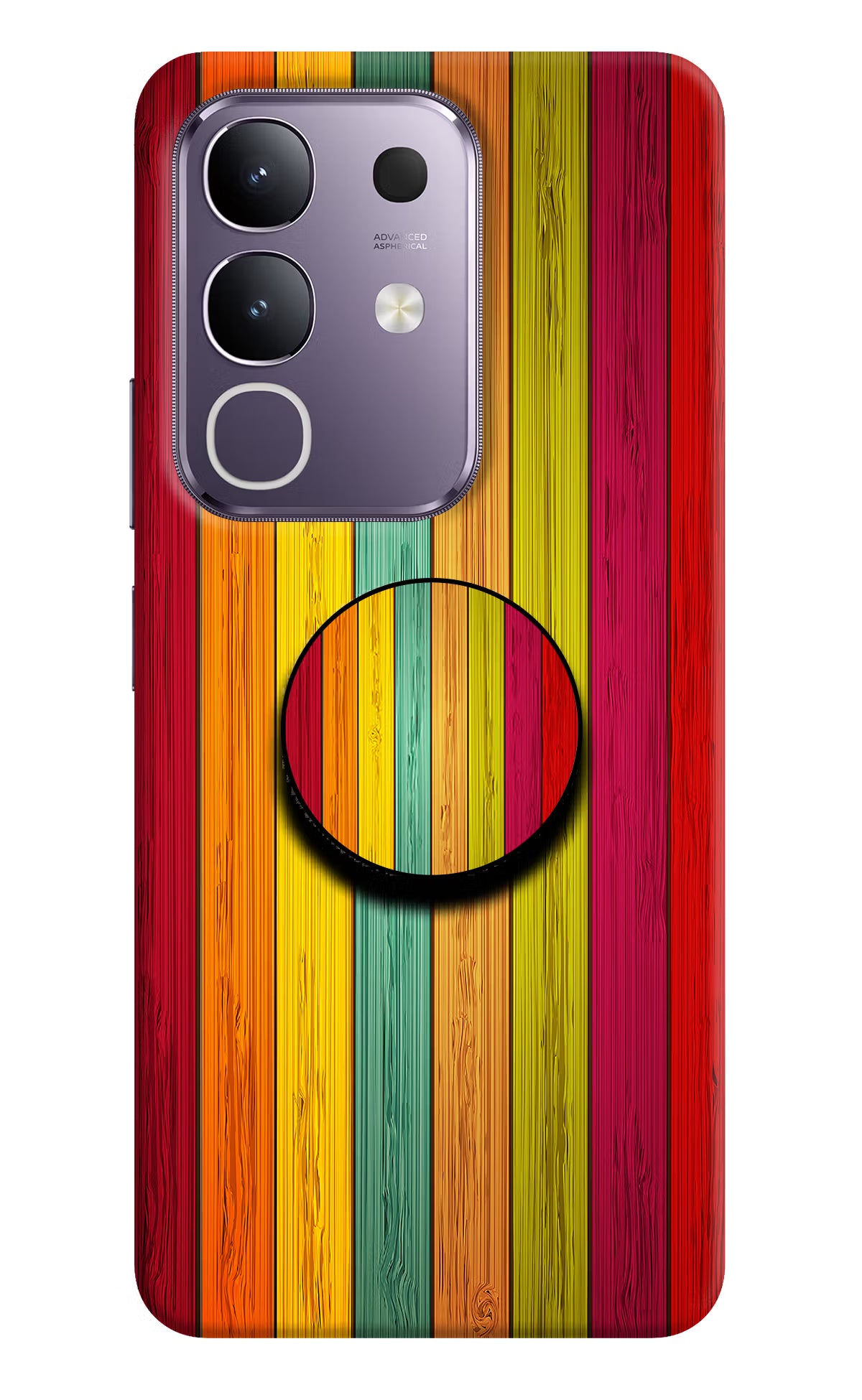 Multicolor Wooden Vivo T4x 5G Pop Case by Casekaro