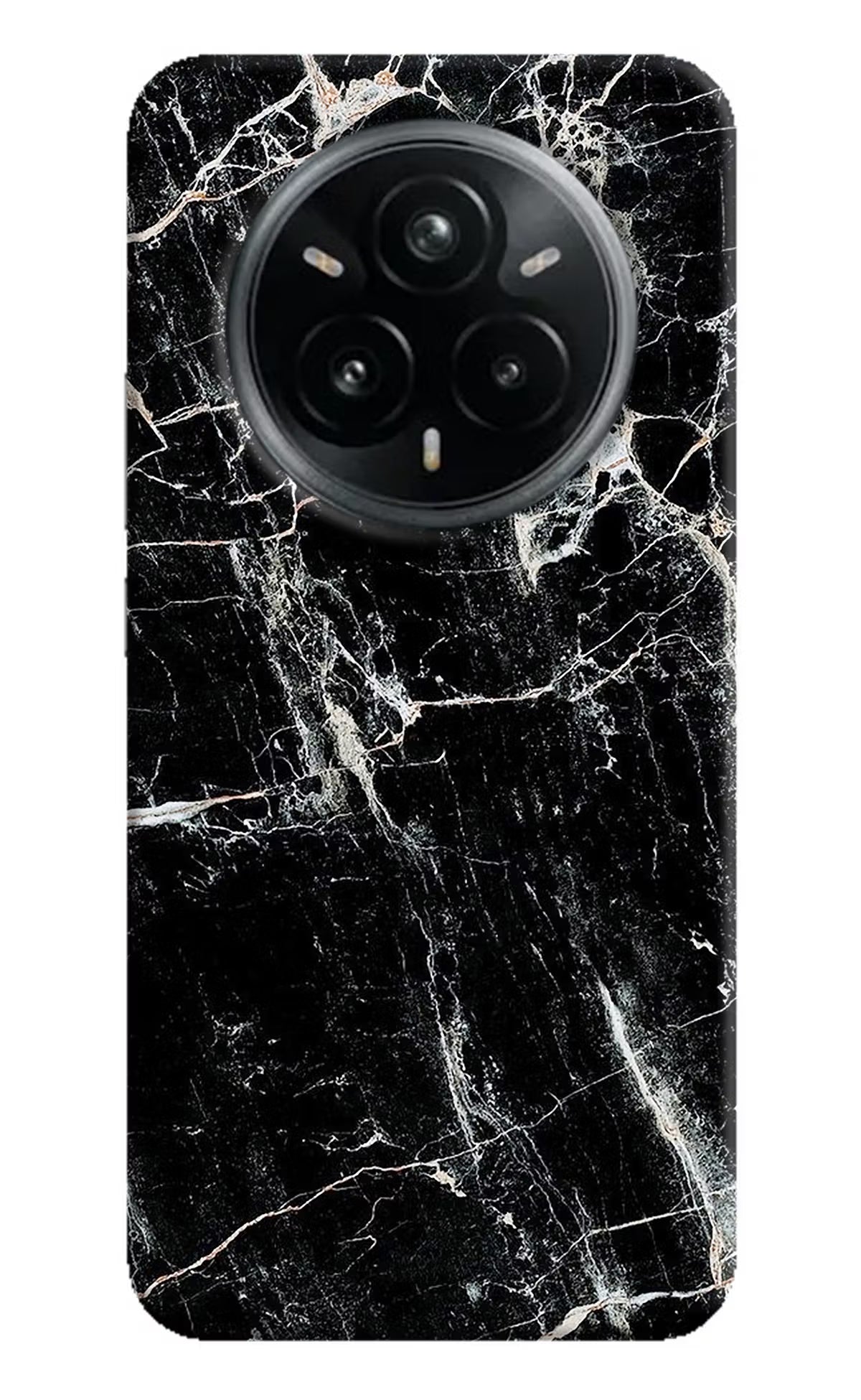 Black Marble Texture Realme 14 Pro Plus 5G Hard Case Back Cover by Casekaro